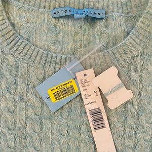 NEW-With Tags! Antonio Melani Cable-Knit 100% Cashmere Sweater-Sz M